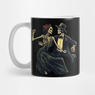 Elegant Skeletons Dancing Modern Style Danse Macabre Mug